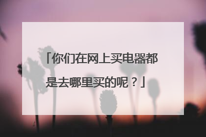 你们在网上买电器都是去哪里买的呢？
