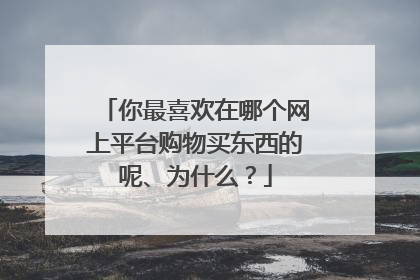 你最喜欢在哪个网上平台购物买东西的呢、为什么？