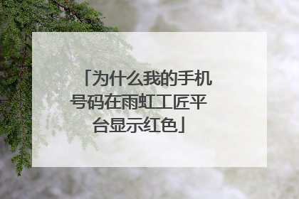 为什么我的手机号码在雨虹工匠平台显示红色