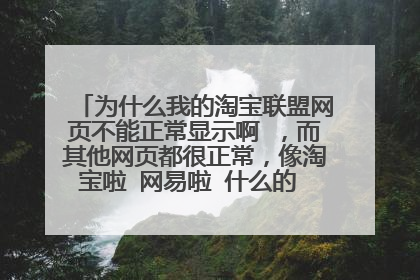 为什么我的淘宝联盟网页不能正常显示啊 ,而其他网页都很正常,像淘宝啦 网易啦 什么的 只有淘宝联盟不行