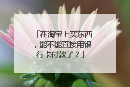 在淘宝上买东西，能不能直接用银行卡付款了？