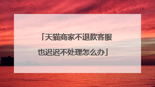 天猫商家不退款客服也迟迟不处理怎么办