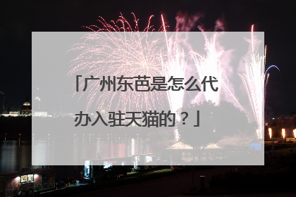 广州东芭是怎么代办入驻天猫的?