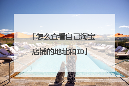 怎么查看自己淘宝店铺的地址和ID