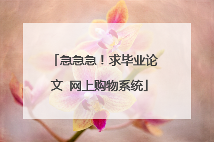 急急急！求毕业论文 网上购物系统