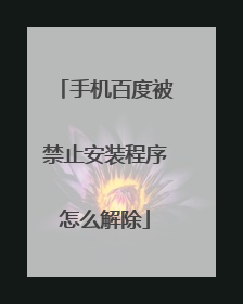 手机百度被禁止安装程序怎么解除