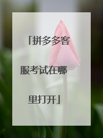 拼多多客服考试在哪里打开