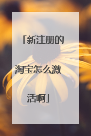 新注册的淘宝怎么激活啊