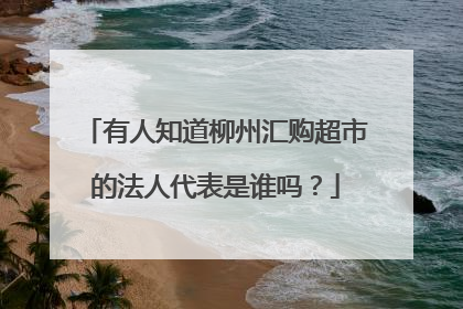 有人知道柳州汇购超市的法人代表是谁吗？