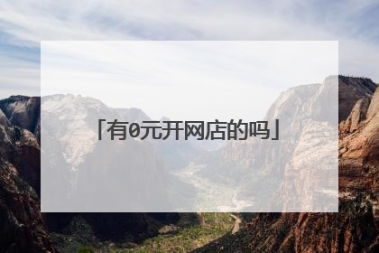 有0元开网店的吗