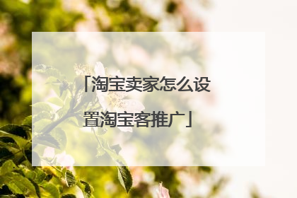 淘宝卖家怎么设置淘宝客推广