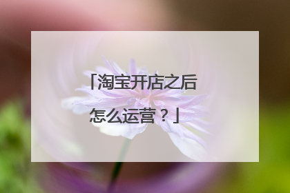 淘宝开店之后怎么运营？
