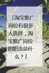 淘宝推广岗位有很多人选择，淘宝推广岗位的职责是什么？