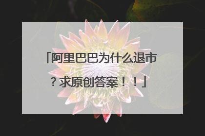 阿里巴巴为什么退市?求原创答案!!