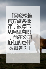 高晓松被官方点名批评，被曝已从阿里离职，他在公司担任的是什么职务？