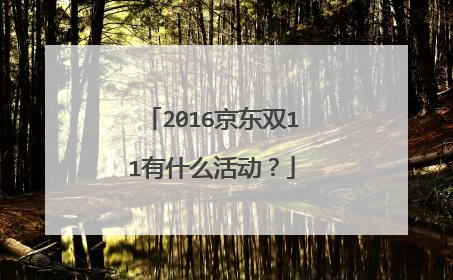 2016京东双11有什么活动?