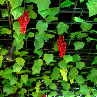 批发藤条藤蔓仿真植物叶子藤条仿真葡萄叶葡萄藤装饰绿叶厂家销售