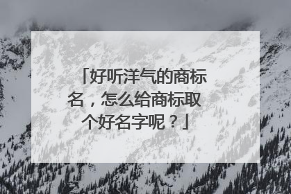 好听洋气的商标名,怎么给商标取个好名字呢?