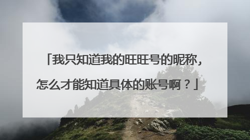 我只知道我的旺旺号的昵称,怎么才能知道具体的账号啊?