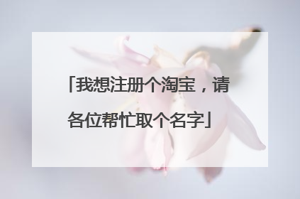 我想注册个淘宝,请各位帮忙取个名字