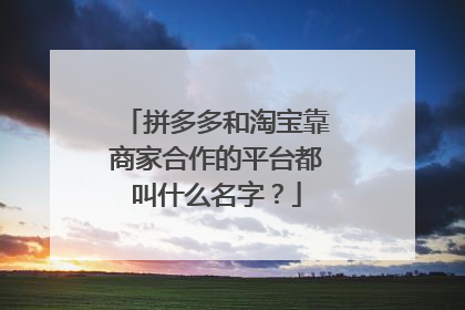 拼多多和淘宝靠商家合作的平台都叫什么名字?