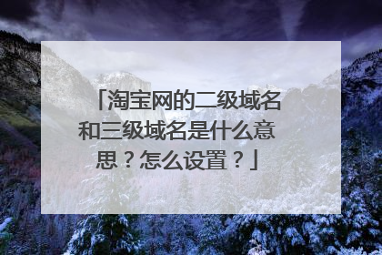 淘宝网的二级域名和三级域名是什么意思？怎么设置？