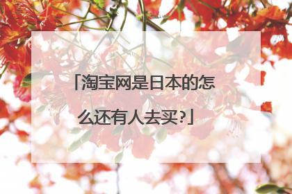 淘宝网是日本的怎么还有人去买?