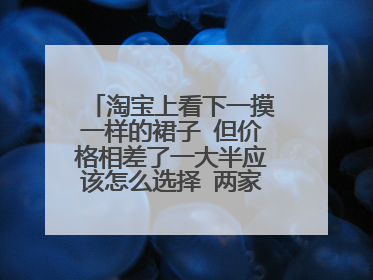 淘宝上看下一摸一样的裙子 但价格相差了一大半应该怎么选择 两家评价都很好？