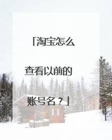 淘宝怎么查看以前的账号名?