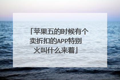 苹果五的时候有个卖折扣的APP特别火叫什么来着