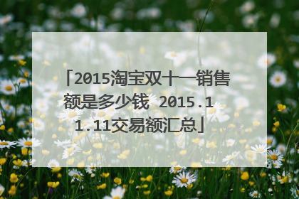 2015淘宝双十一销售额是多少钱 2015.11.11交易额汇总